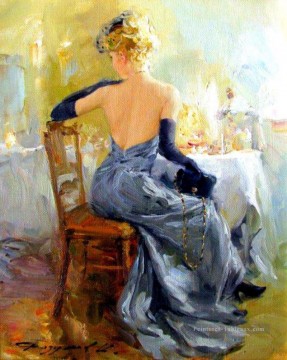 Belle femme KR 076 Impressionist Peinture à l'huile